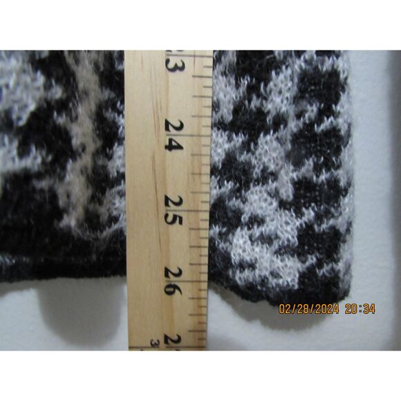 FARINA ROSA MADE IN MILANO SWEATER CUFFED SLEEVES HOUNDTOOTH PATTERN BLACK WHITE - Picture 7 of 9